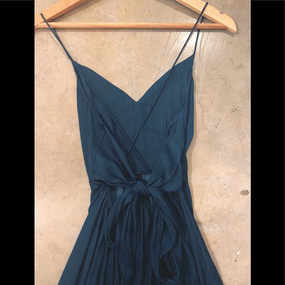 Oysho Satin Dress Evergreen - Picture 6 of 7